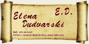 Elena Dudvarski vizit kartica